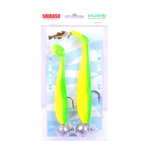 Джиг головка оснащенная Balzer Shirasu (Green Yellow)